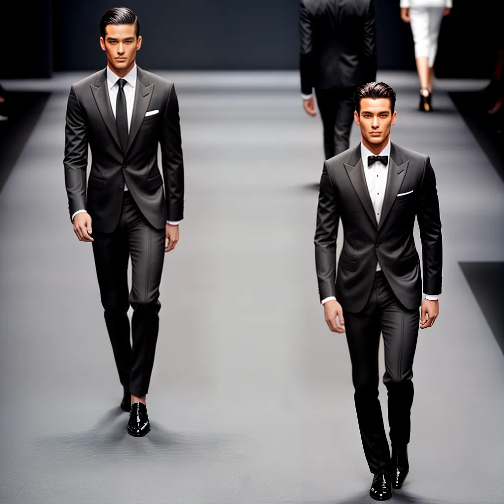armani passarela preto branco