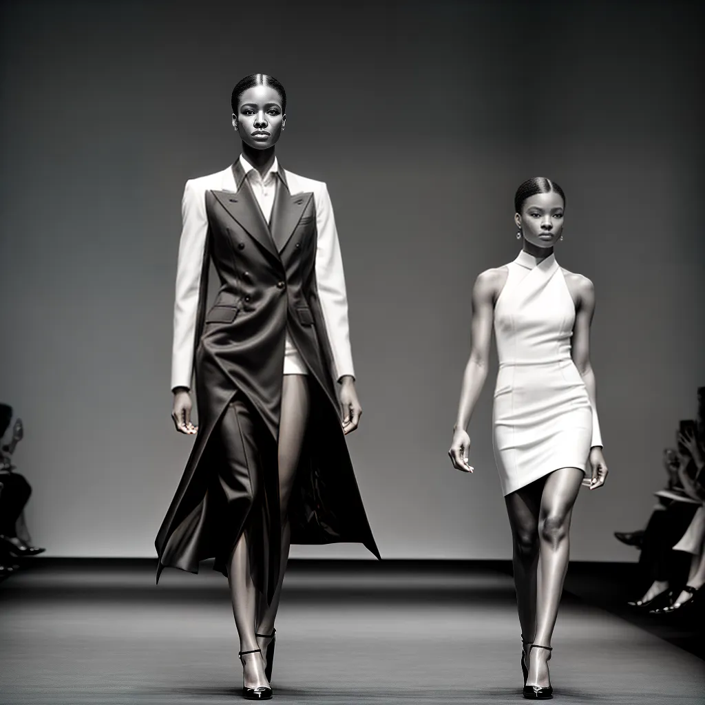 desfile armani preto branco elegancia