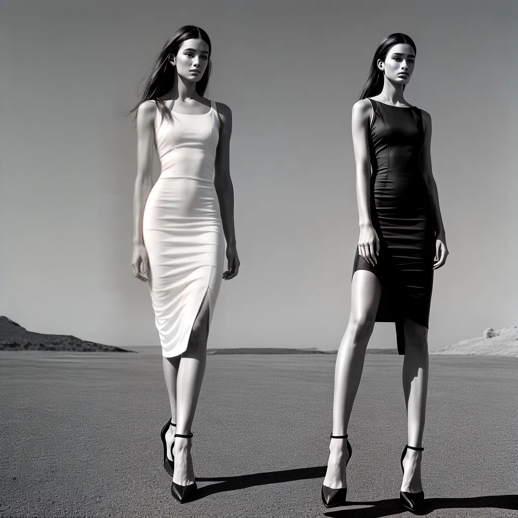 foto preto branco modelo vestido calvin klein