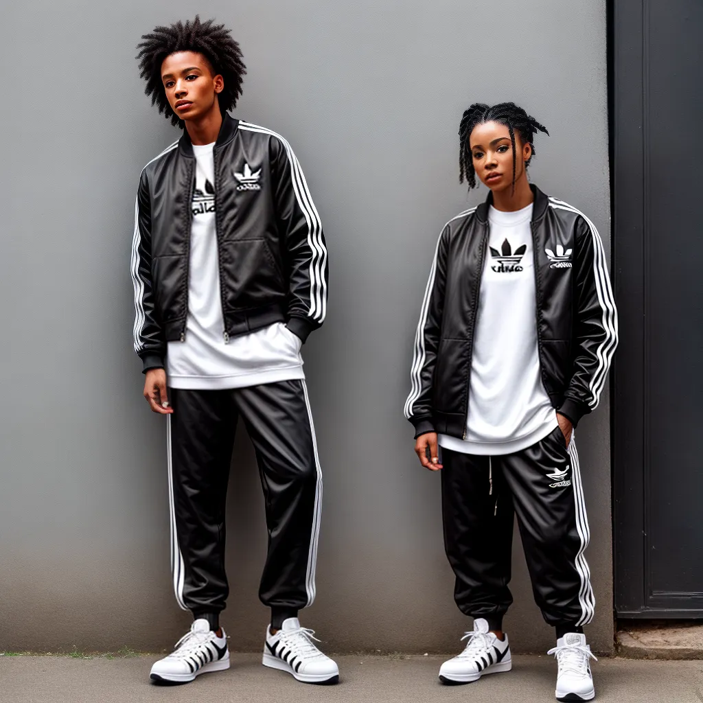 mulher adidas preto branco muro graffiti