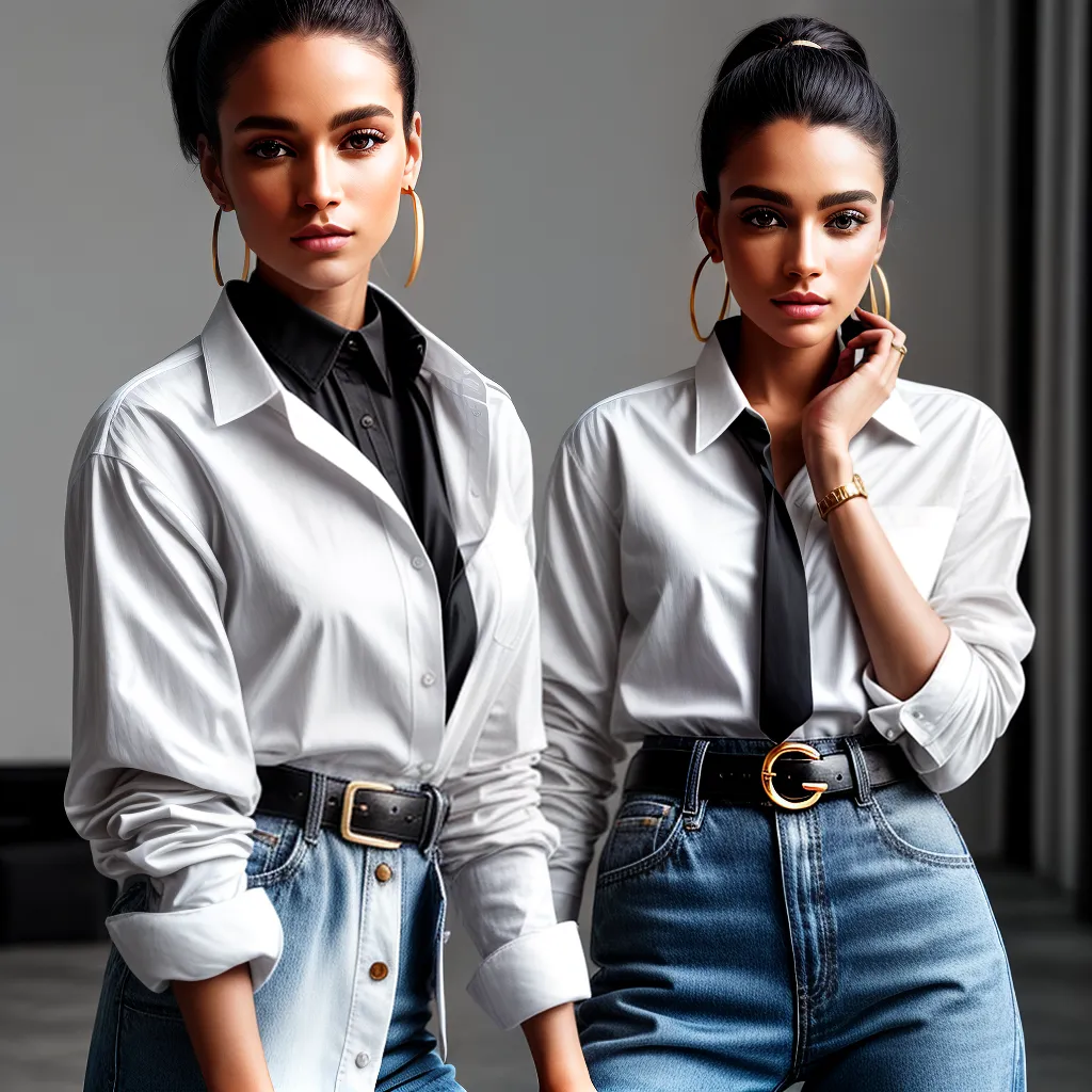 mulher camisa jeans elegancia