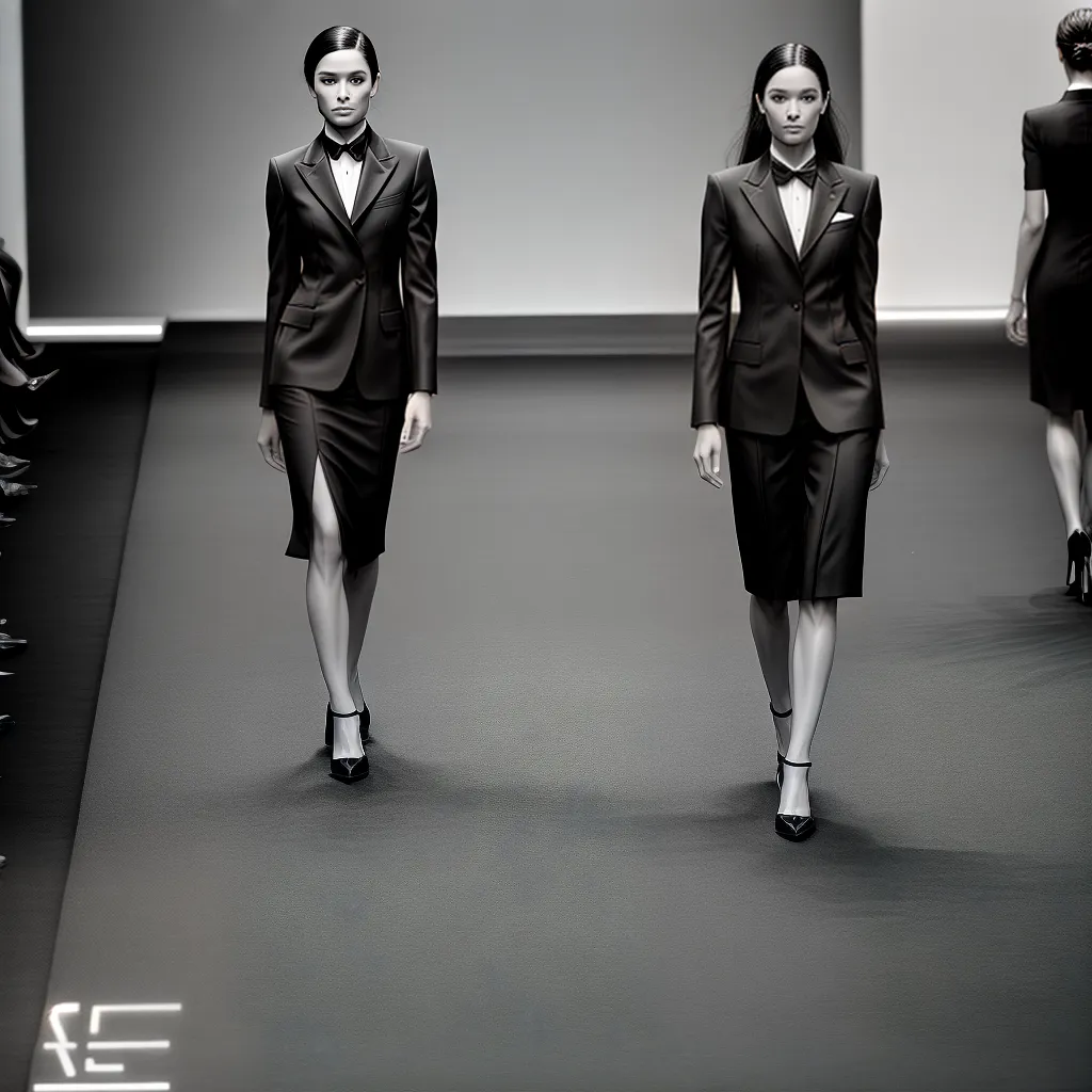 desfile hugo boss preto branco