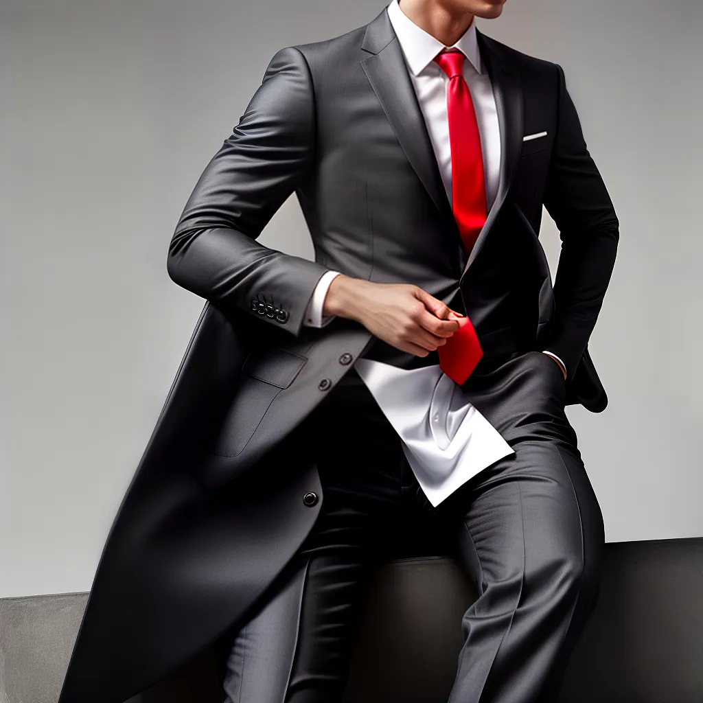 terno preto camisa branca gravata vermelha hugo boss