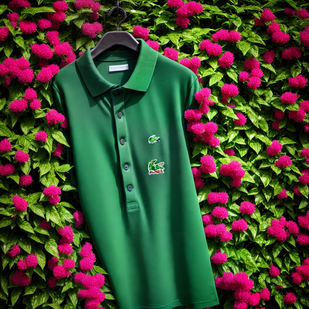 camisa polo verde reciclada lacoste