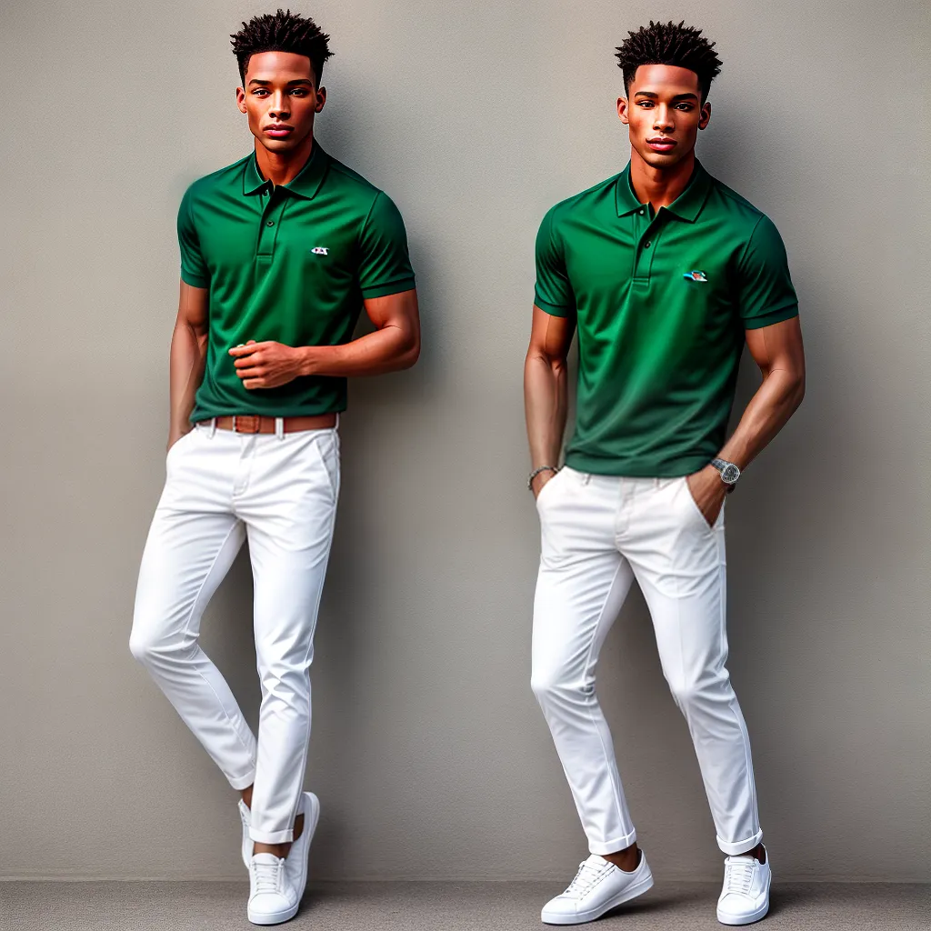 modelo polo lacoste verde jeans branco