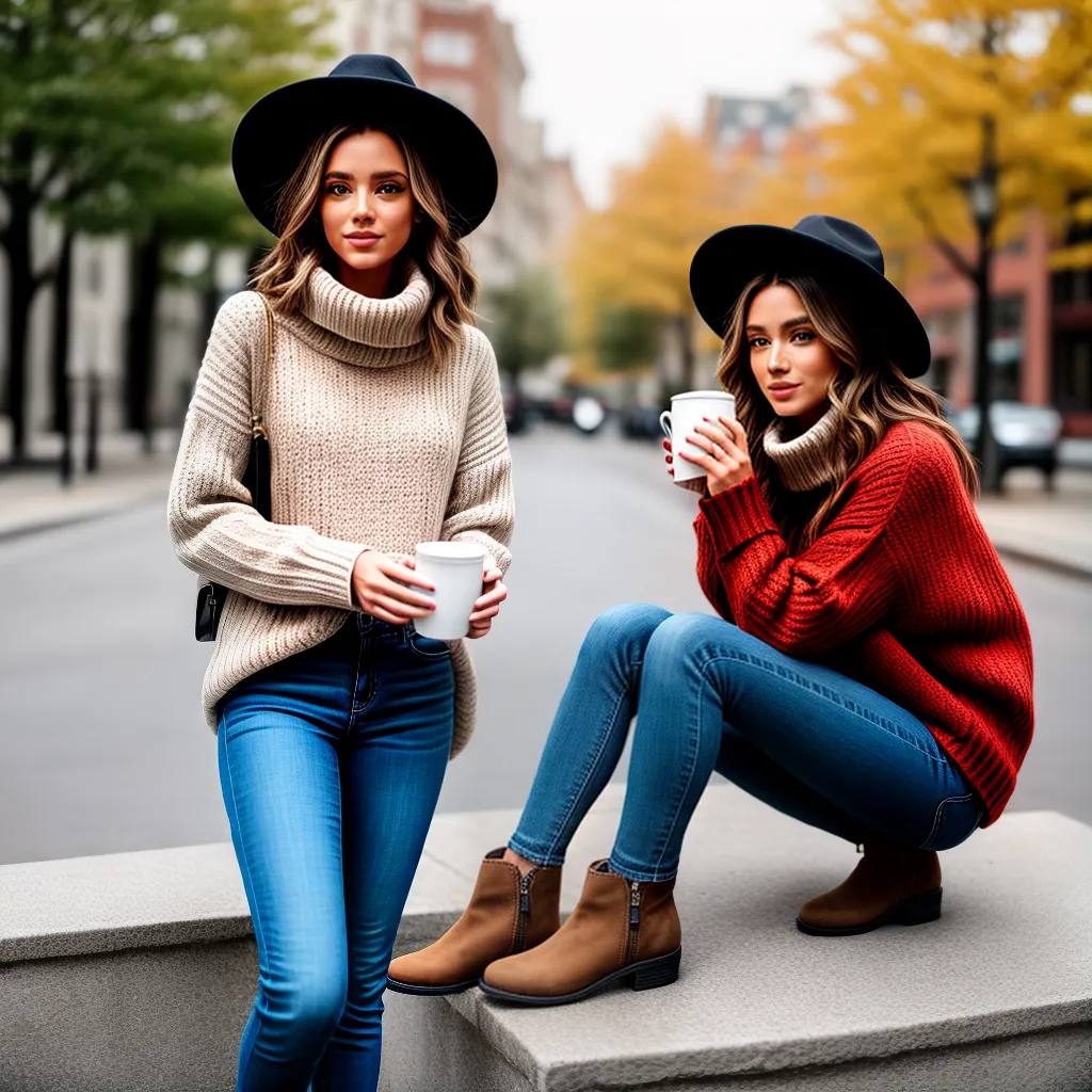 look outono sueter jeans bota cafe