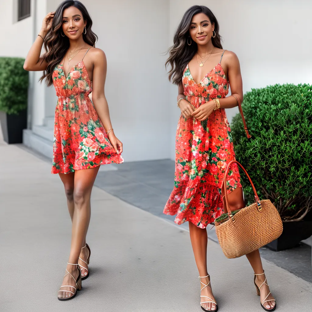 vestido floral sandalia tote primavera vestido floral sandalia tote primavera