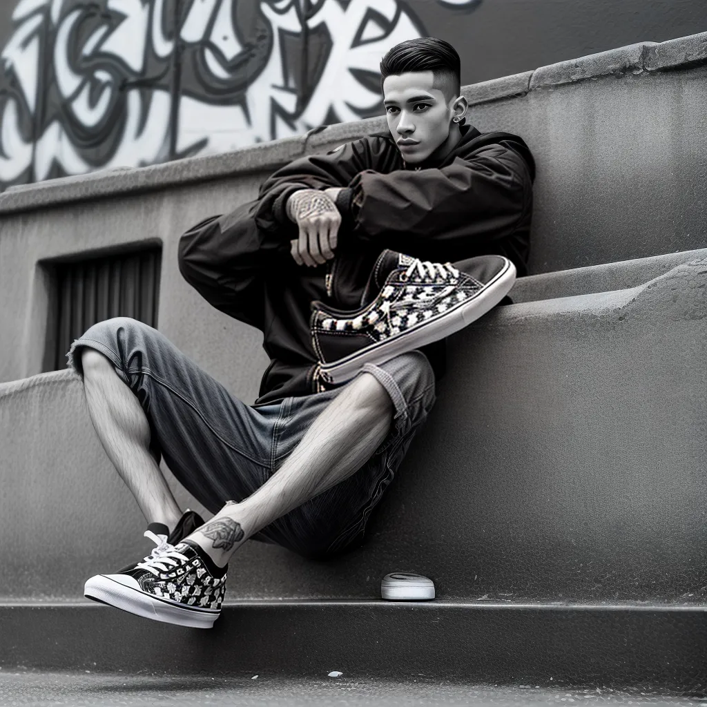 vans preto branco skate graffiti