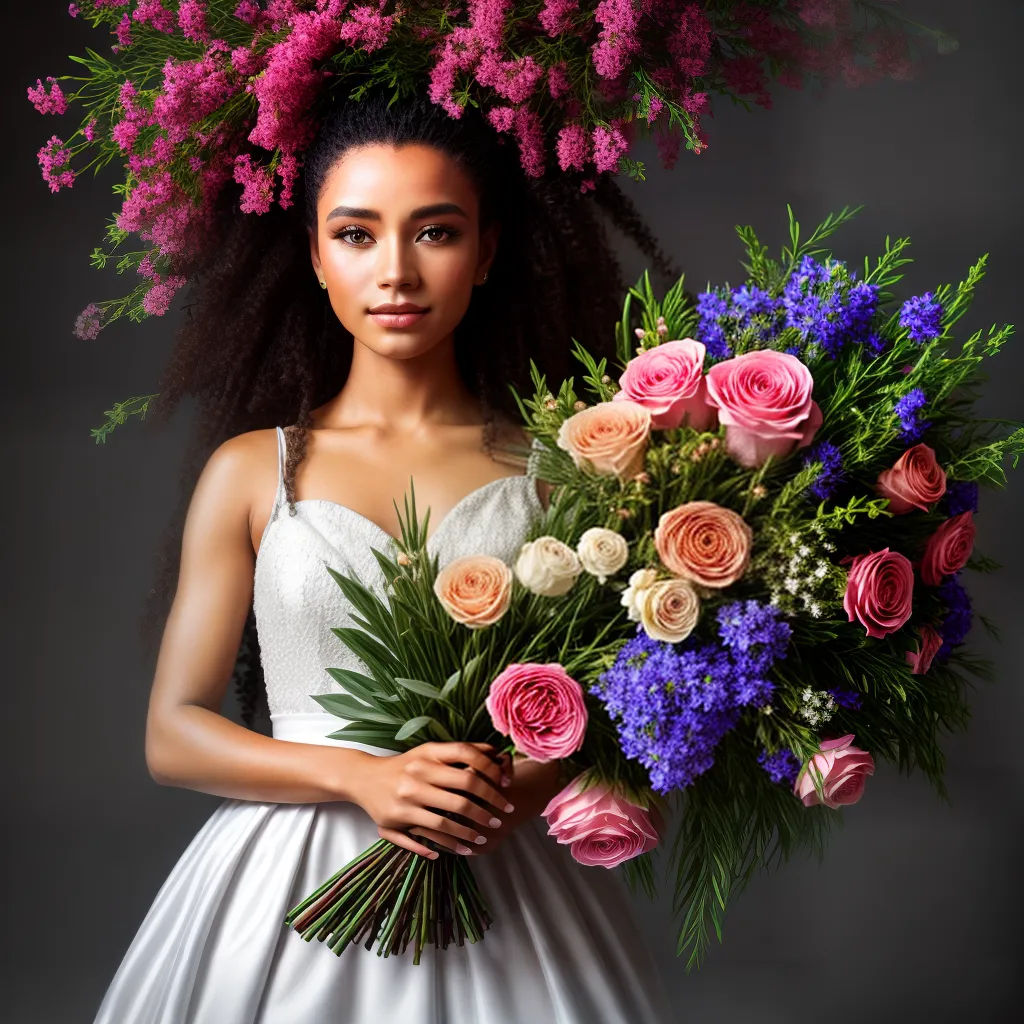 mulher buque mitologia flores