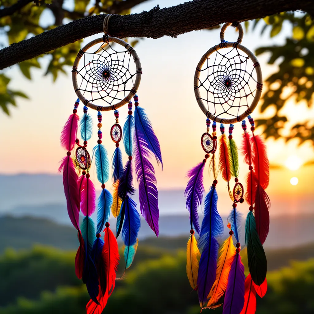 apanhador sonhos por do sol indigena