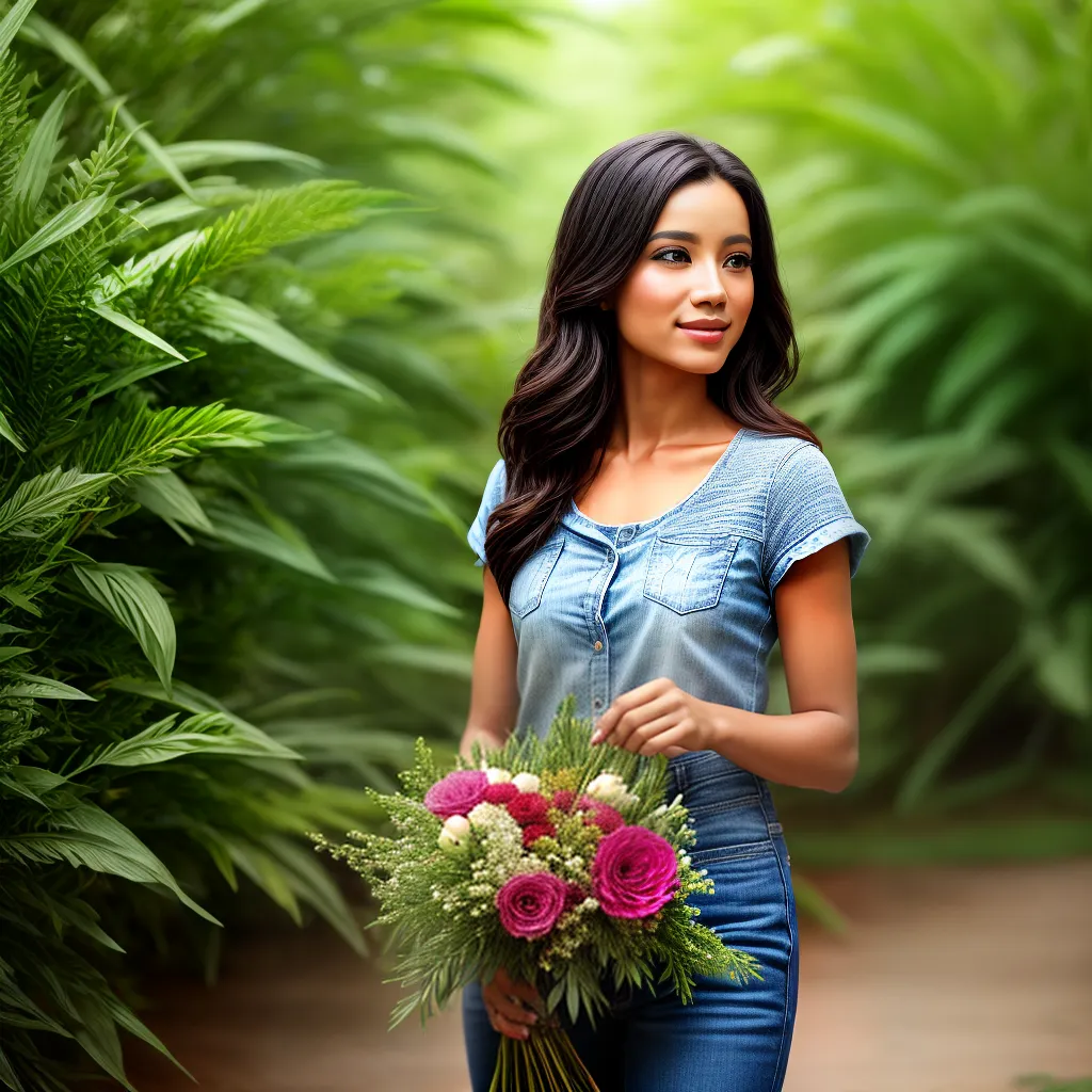 mulher flores natureza aroma