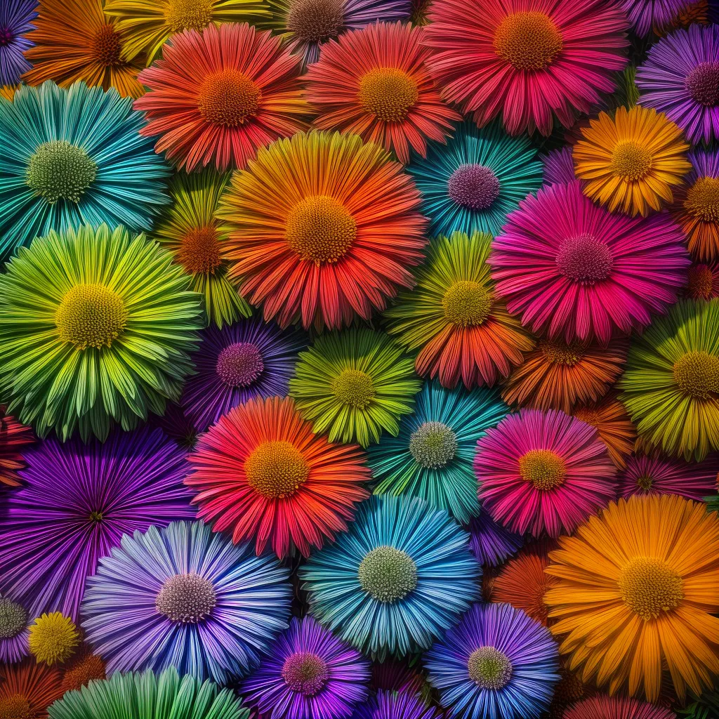 arte digital colorida flores ervas