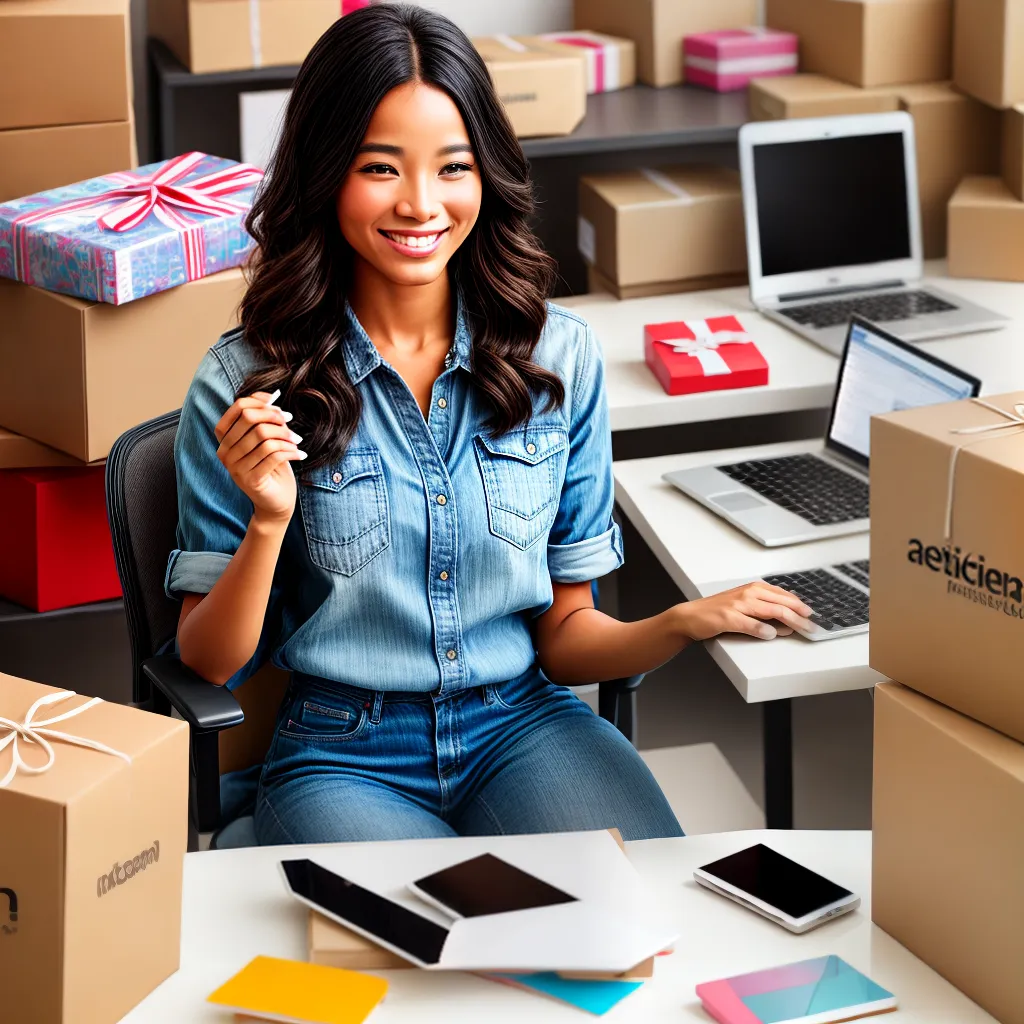 mulher satisfeita compras online