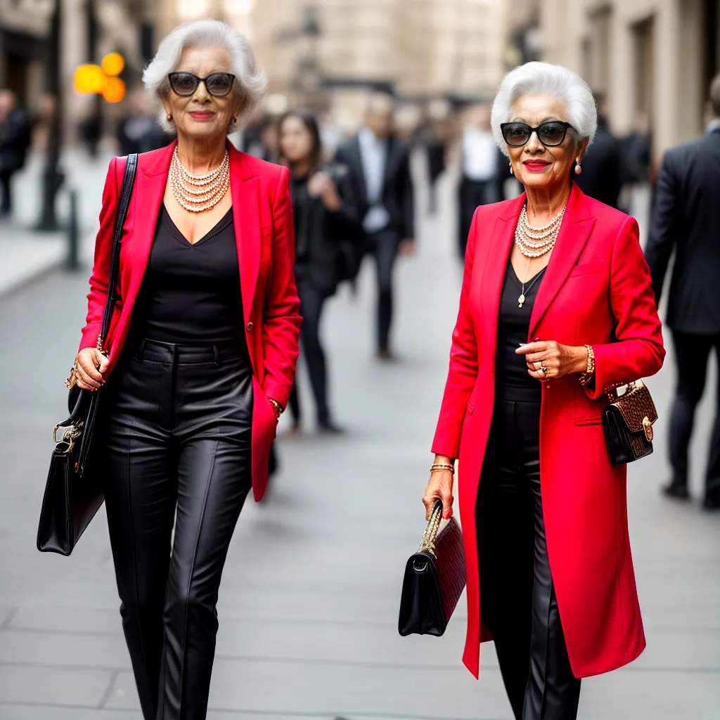 mulher elegante blazer vermelho acessorios