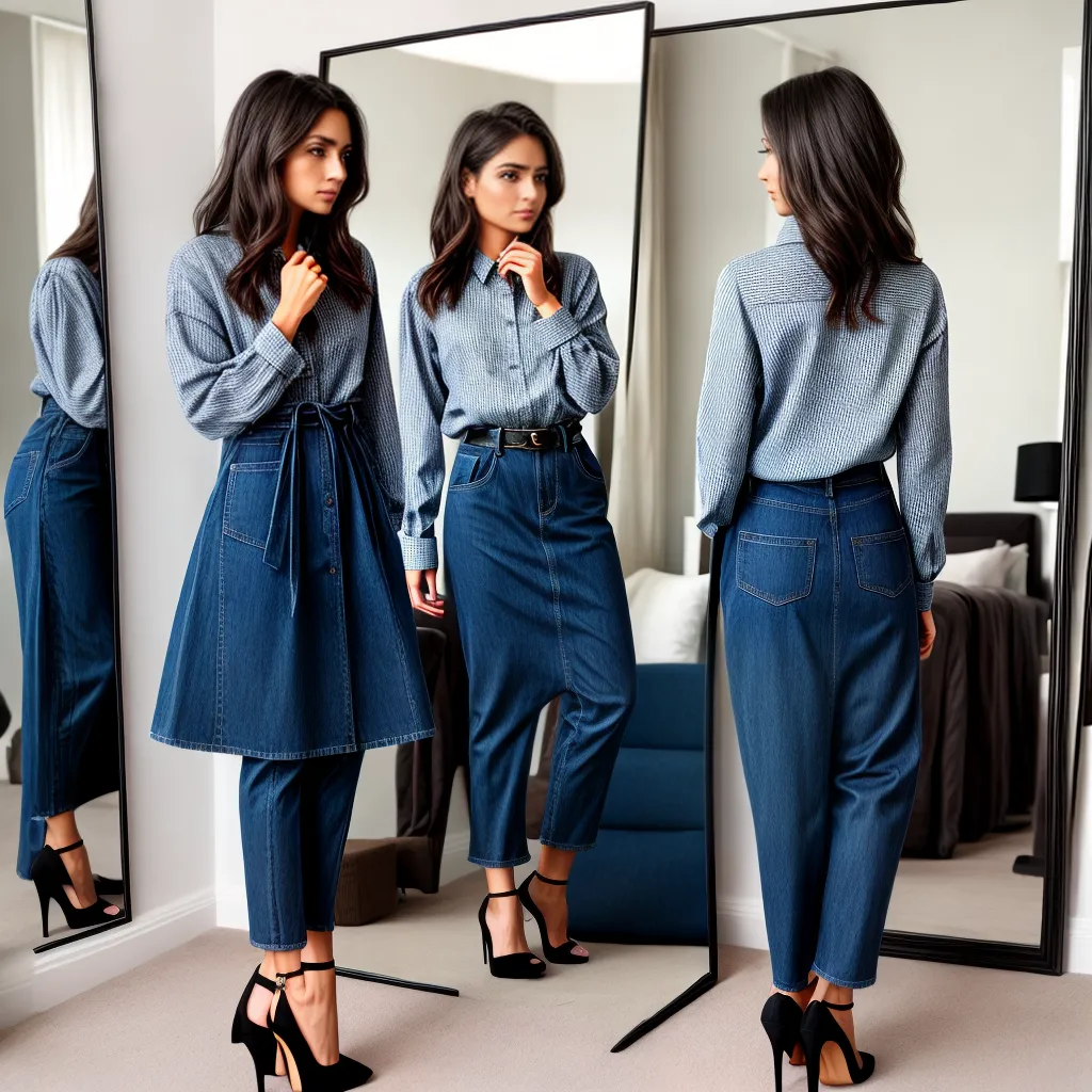 mulher espelho look casual formal