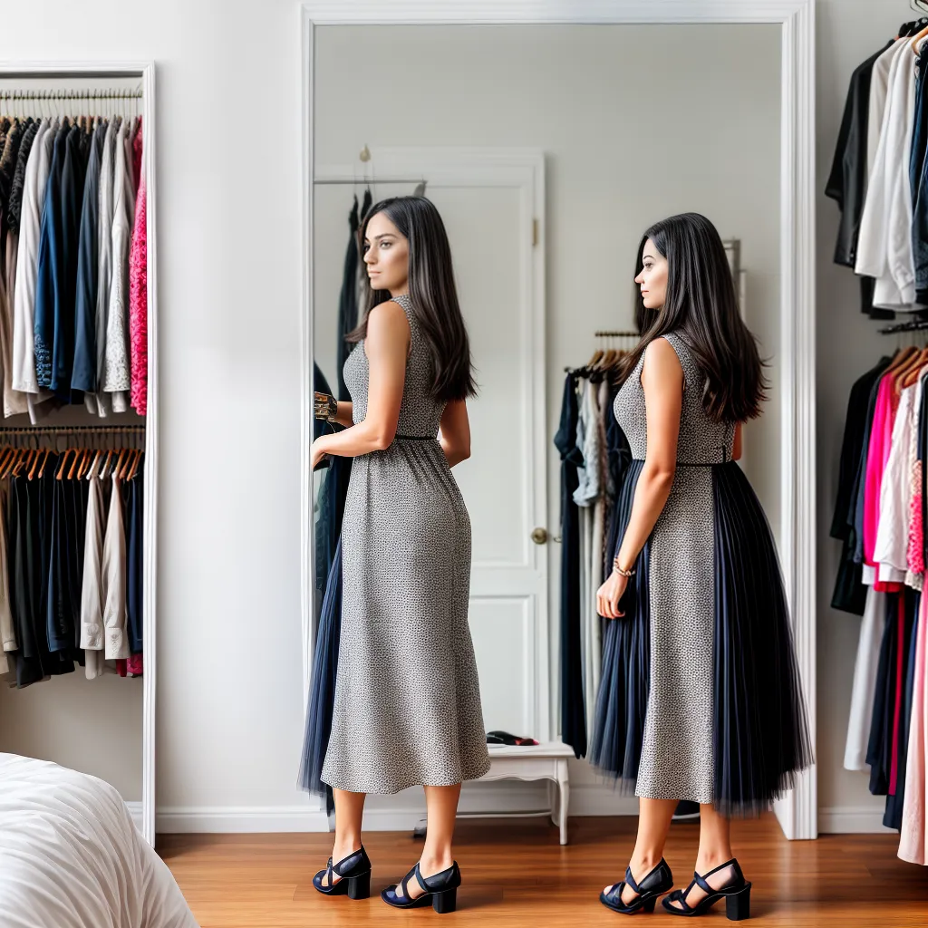 mulher closet vestido espelho