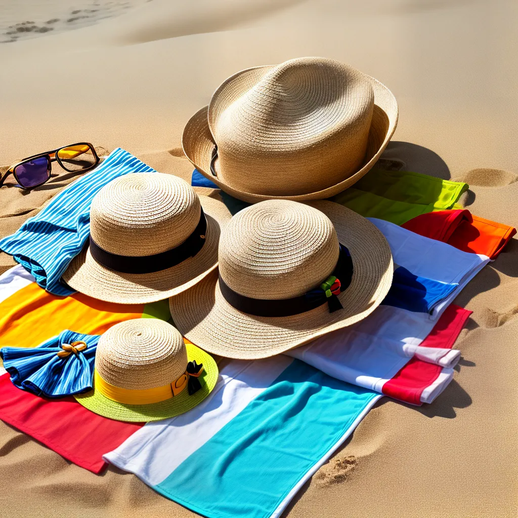 acessorios verao toalha chapeu sandalia