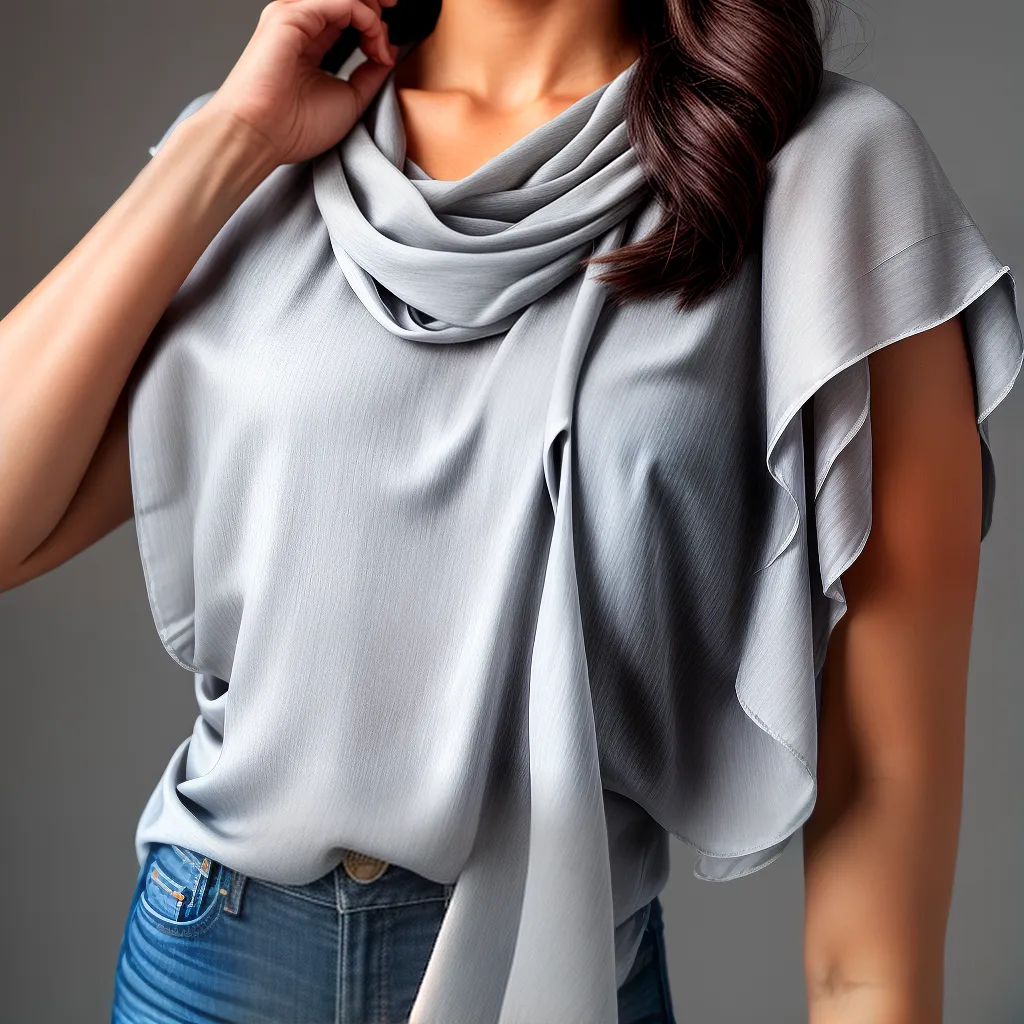 cachecol seda mulher elegante jeans