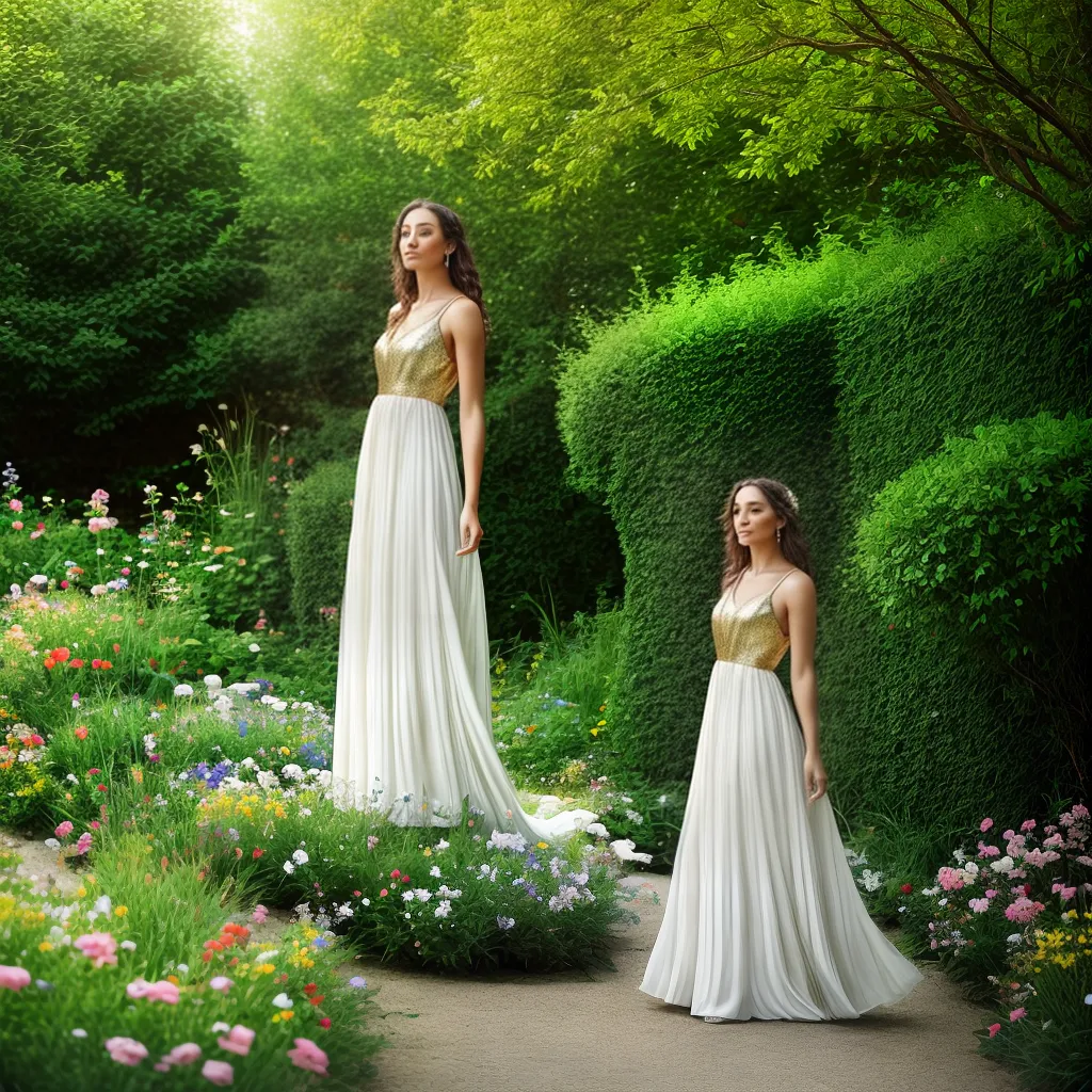 vestido seda sandalias ouro jardim