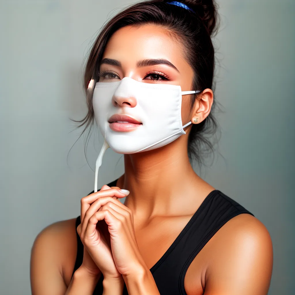 mulher rosto acne mascara hidratacao