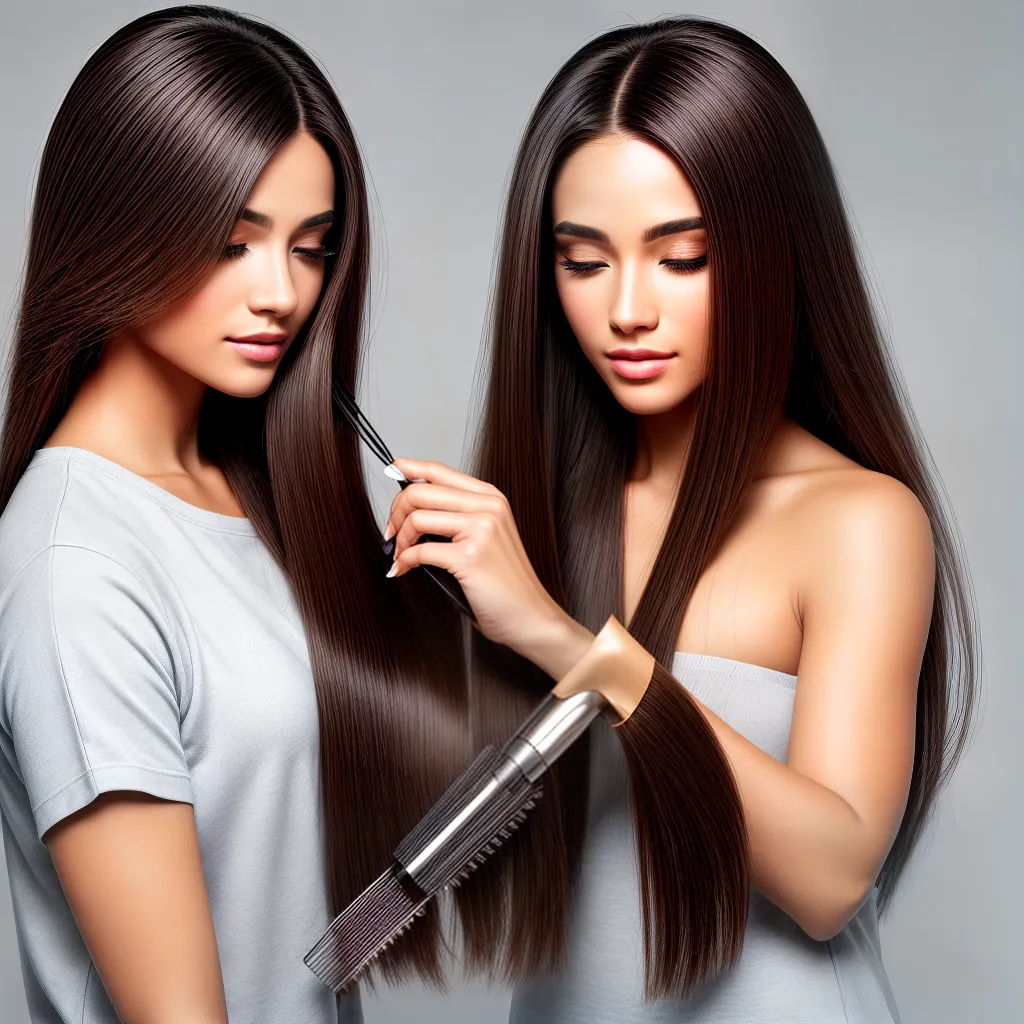mulher cabelo brilhante pente escova mulher cabelo brilhante pente escova