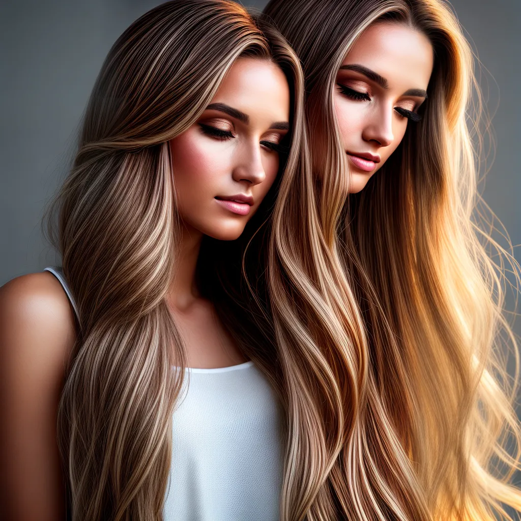 mulher cabelo luzes douradas
