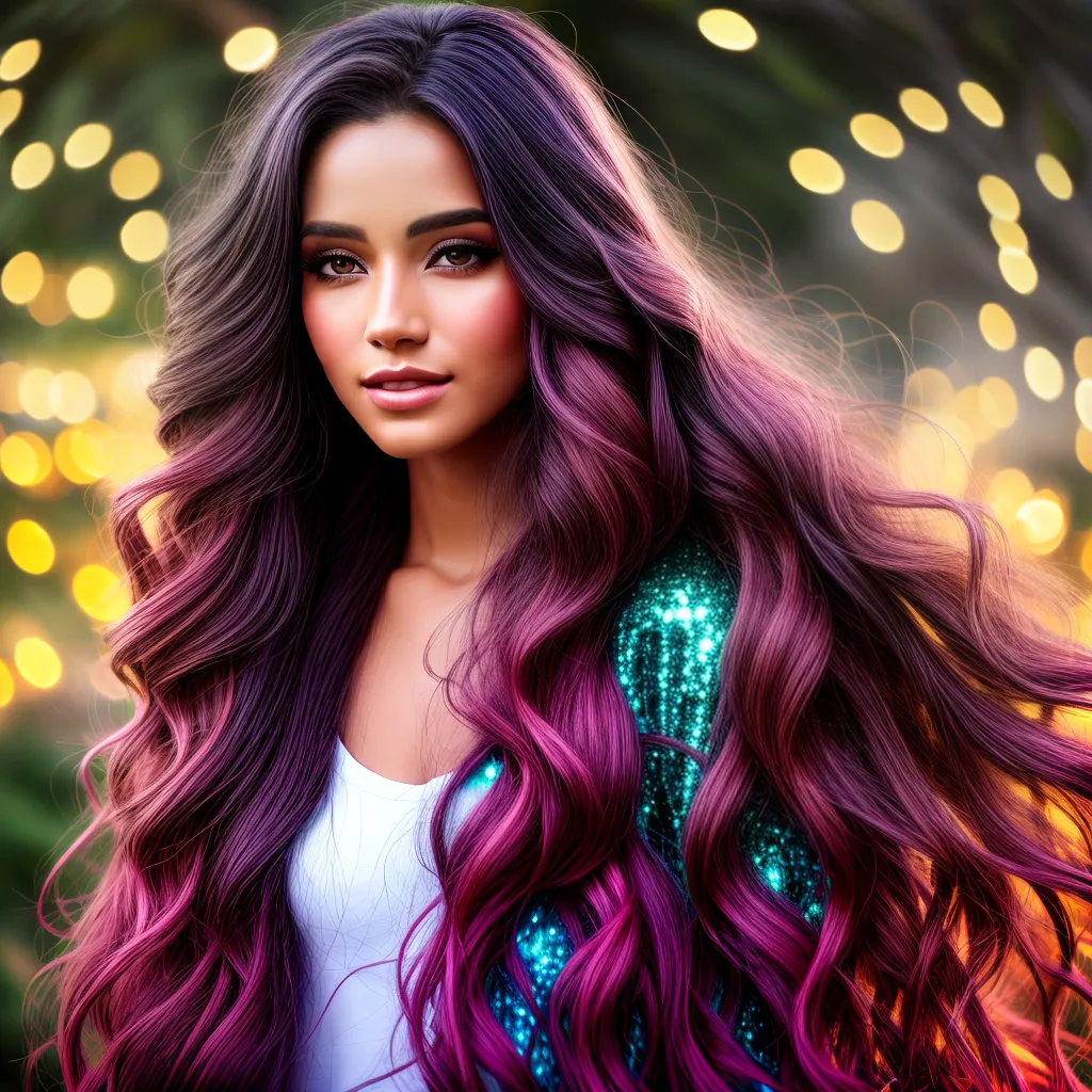 mulher cabelo luzes brilho