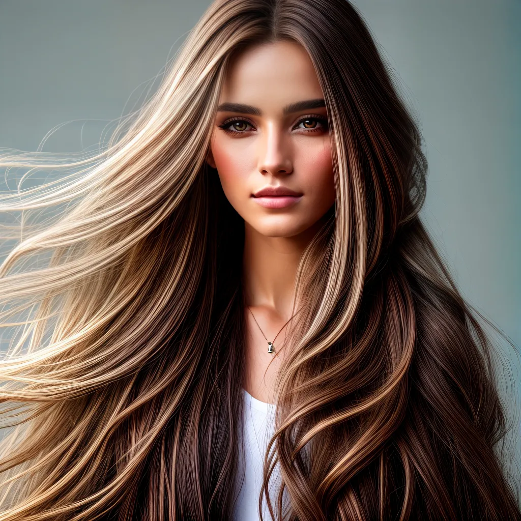 mulher cabelo iluminado destaque