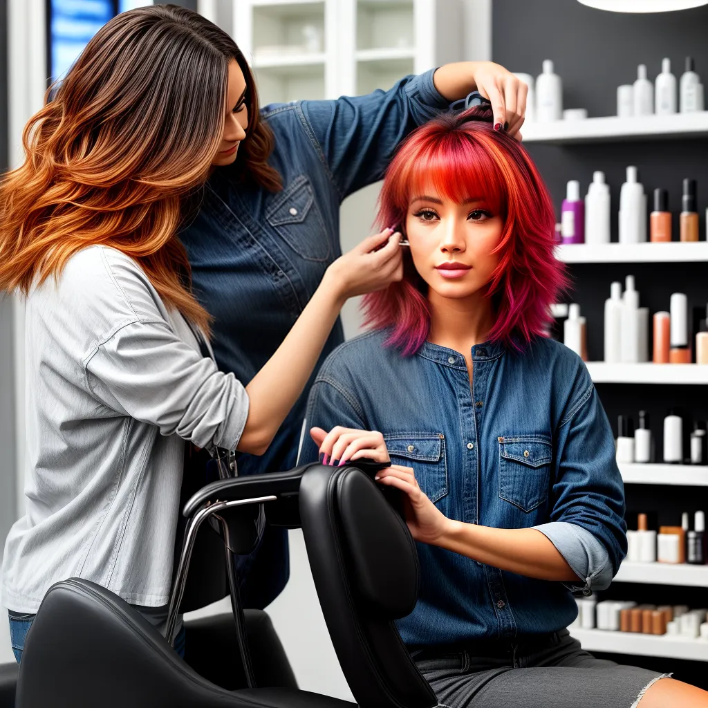 mulher cadeira salao cabelo cabeleireiro
