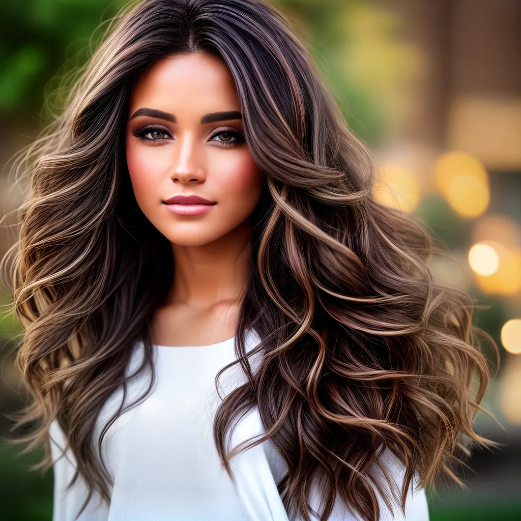 cabelo fluindo luzes destaque