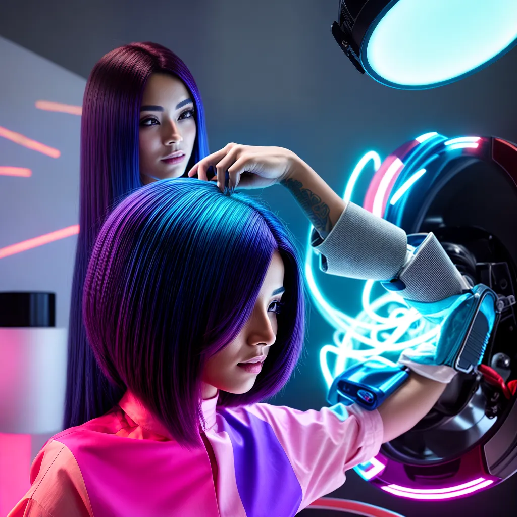 salao cabelo futurista tecnologia holografica