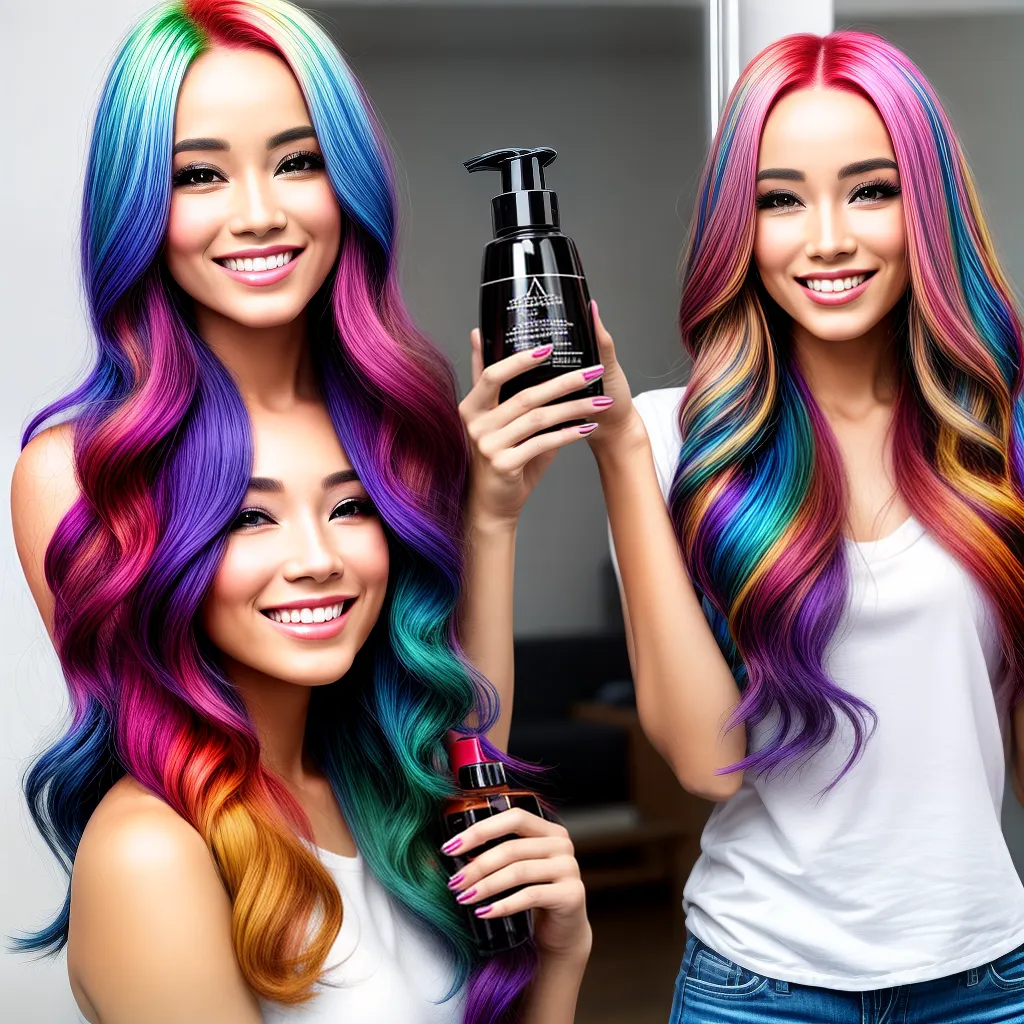 mulher cabelo colorido espelho oleo 1 mulher cabelo colorido espelho oleo 1