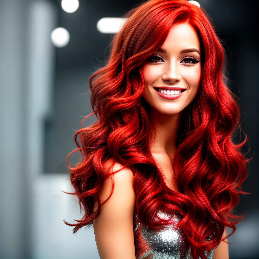 mulher cabelo vermelho ondas luzes mulher cabelo vermelho ondas luzes