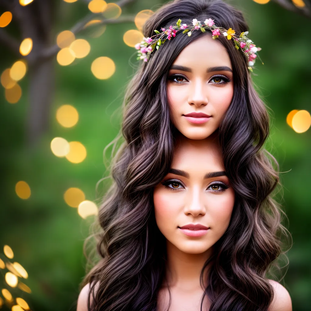 mulher cabelo luzes fadas coroa mulher cabelo luzes fadas coroa