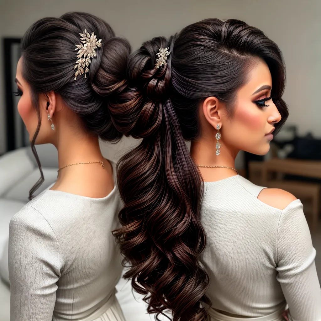mulher penteado elegante gala brilho