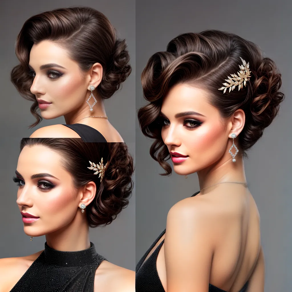 mulher estilosa cabelo curto penteado festa
