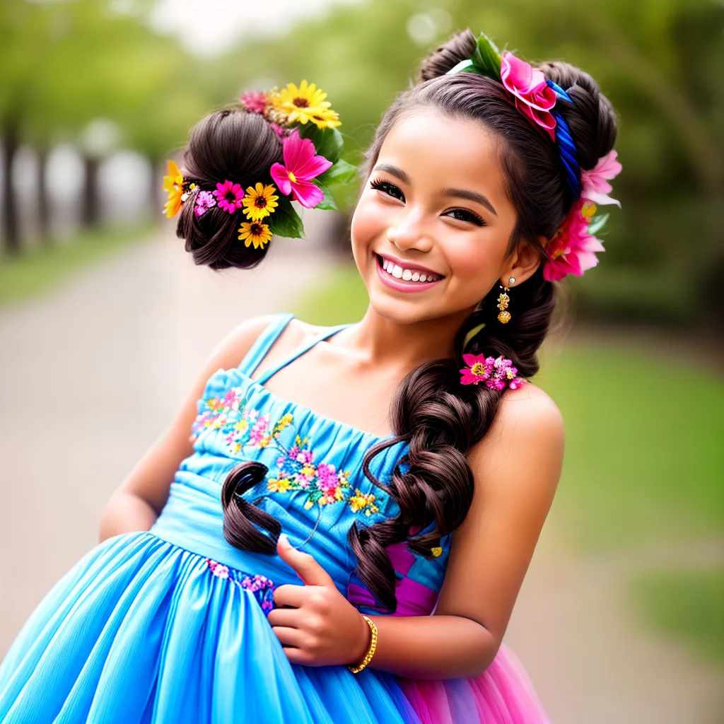 menina cabelo colorido sorriso festa infantil