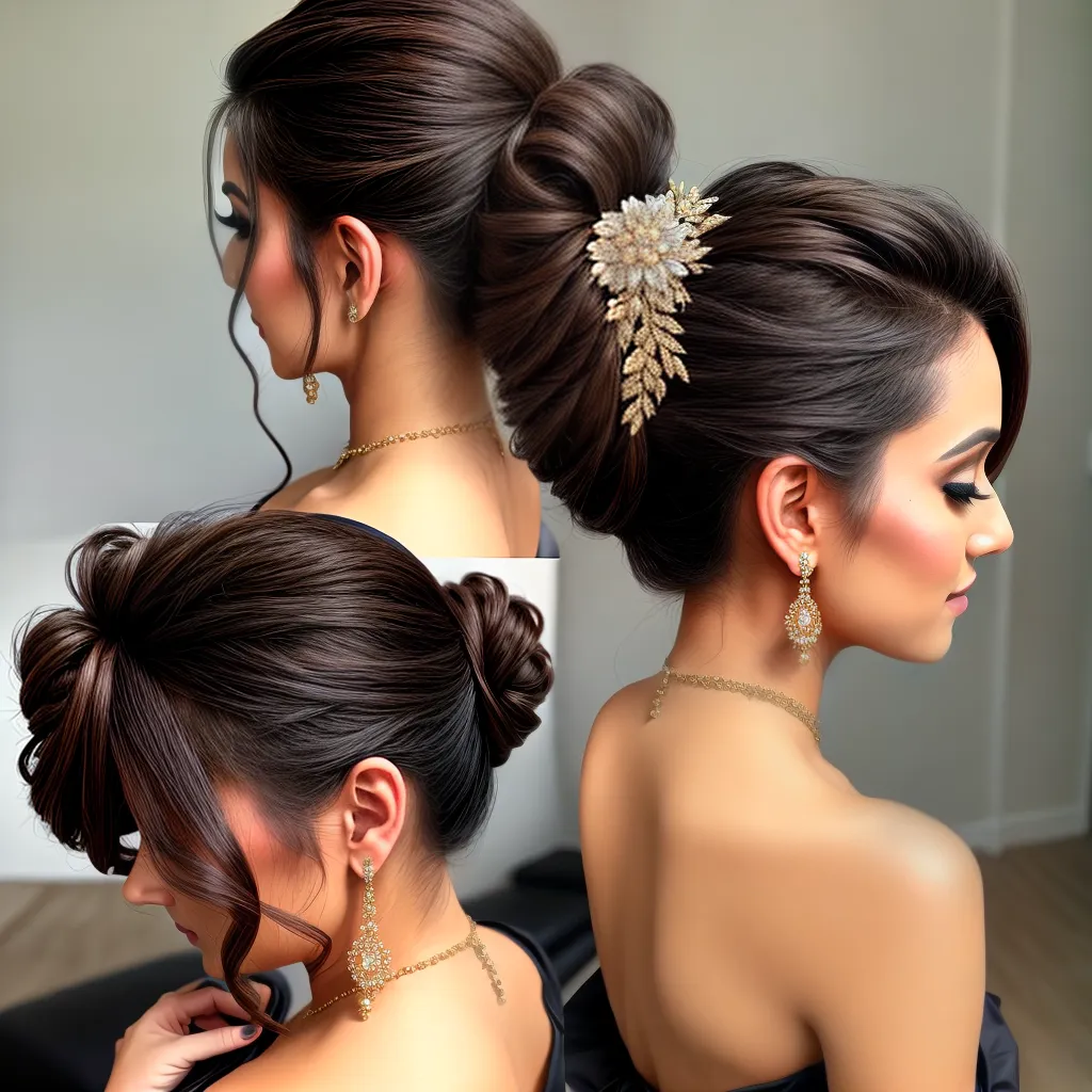 mulher penteado elegante aniversario