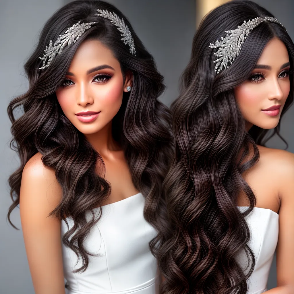 mulher glamour cabelo ondulado acessorios prata