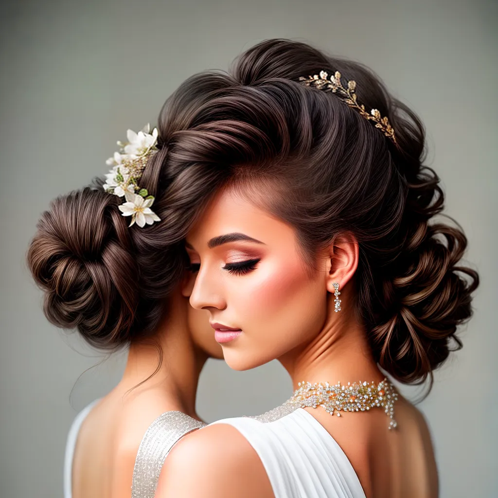 debutante penteado elegante flores