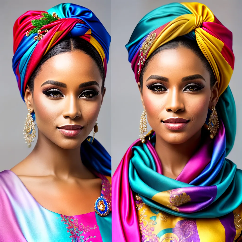mulher turbante colorido elegante mulher turbante colorido elegante