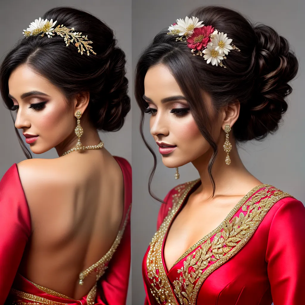 mulher penteado sofisticado flores festa mulher penteado sofisticado flores festa