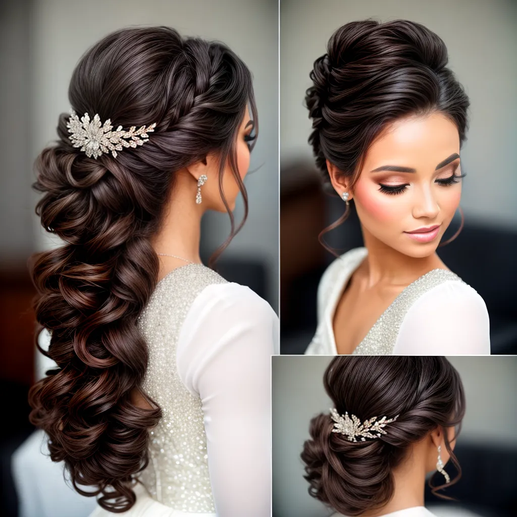 penteado elegante mulher brilho