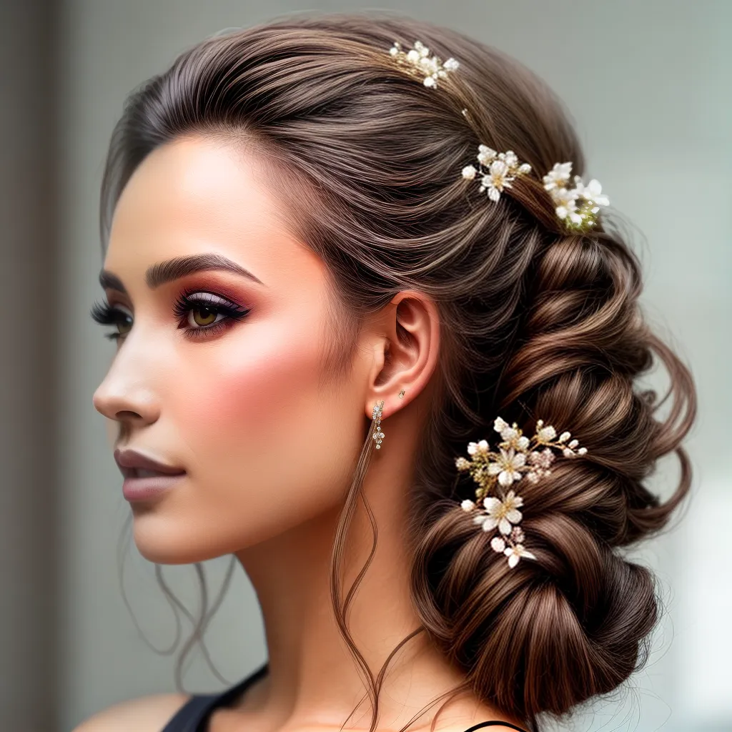 penteado updo flores brunch penteado updo flores brunch