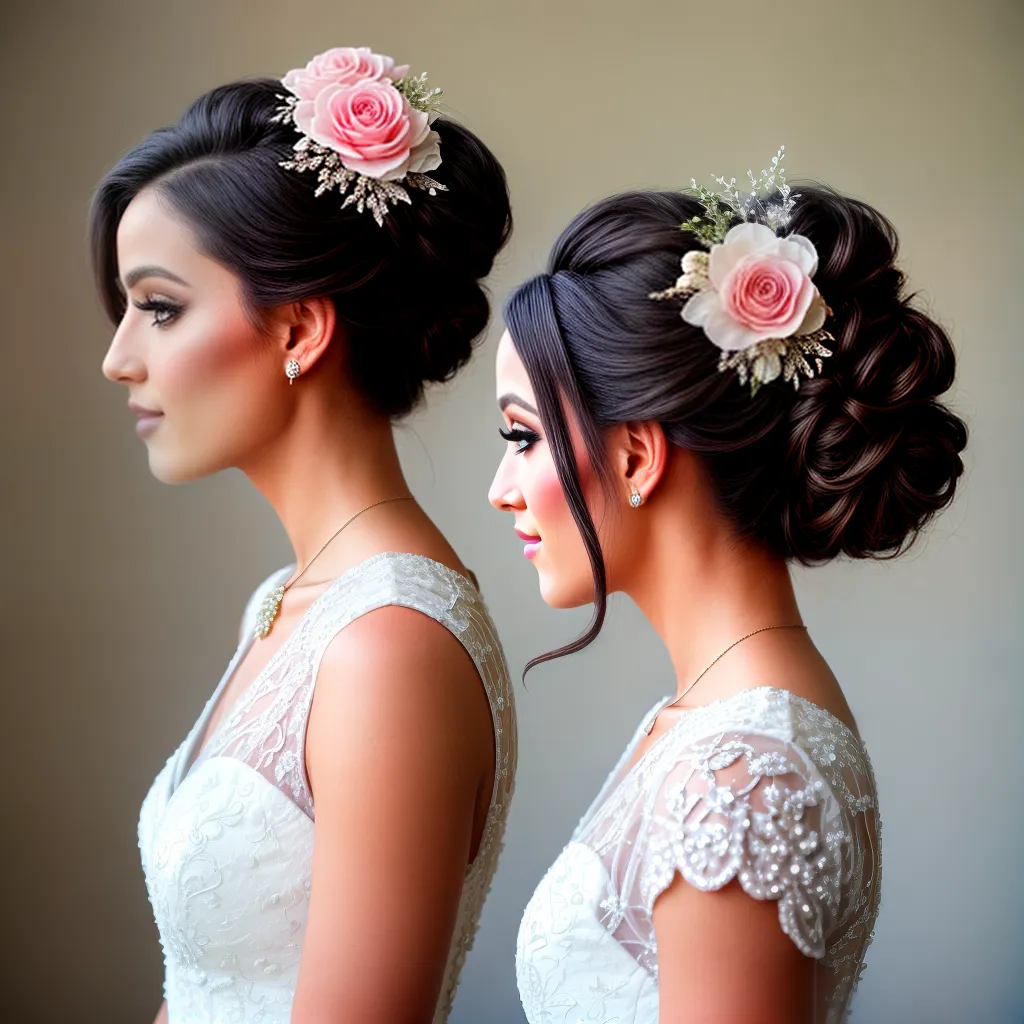 noiva penteado elegante flores fascinator