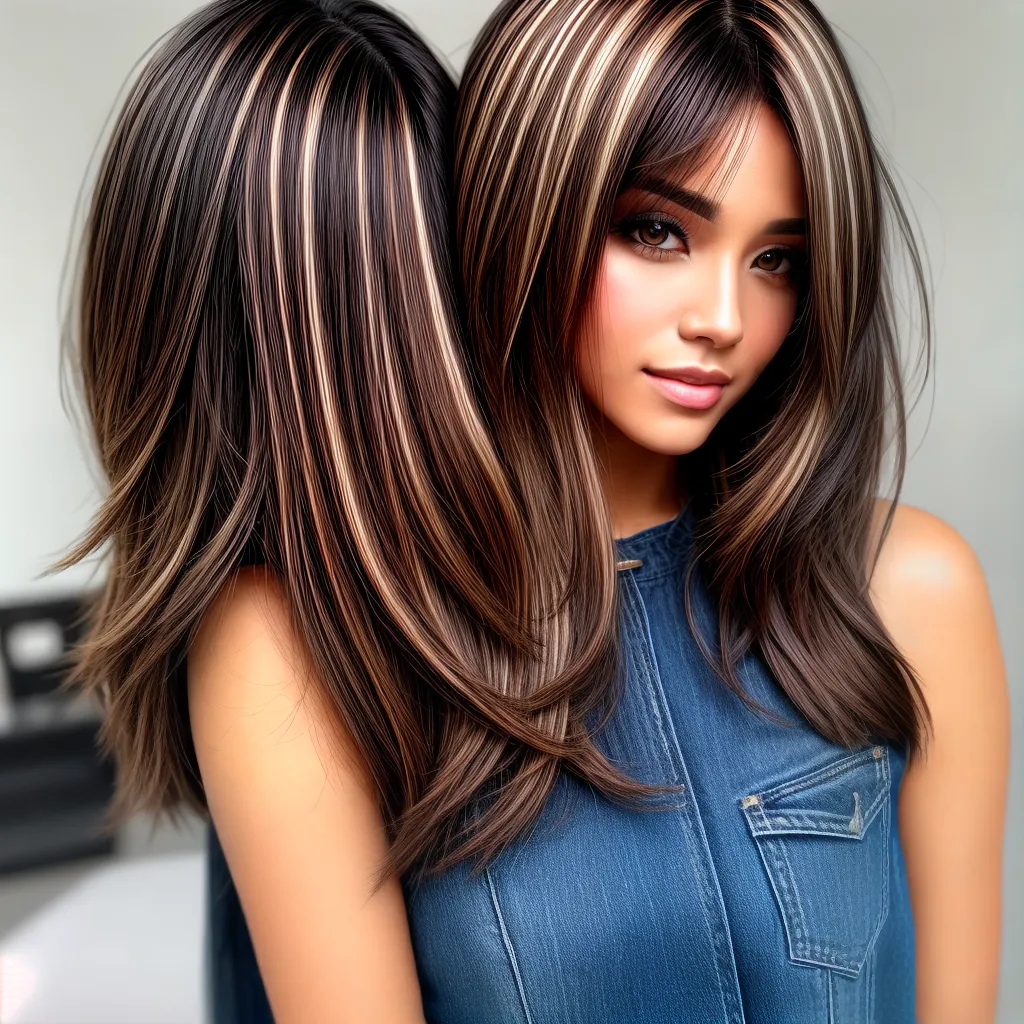 mulher destaque cabelo mechas