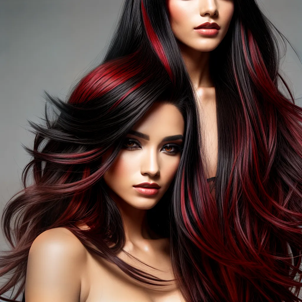 cabelo preto mechas vermelhas cabelo preto mechas vermelhas