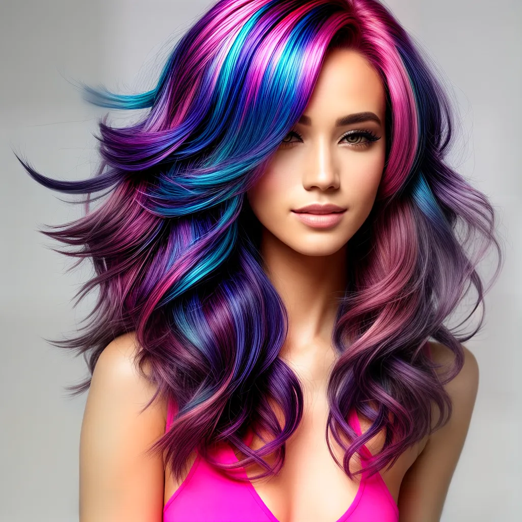 cabelo colorido destaque vibrante