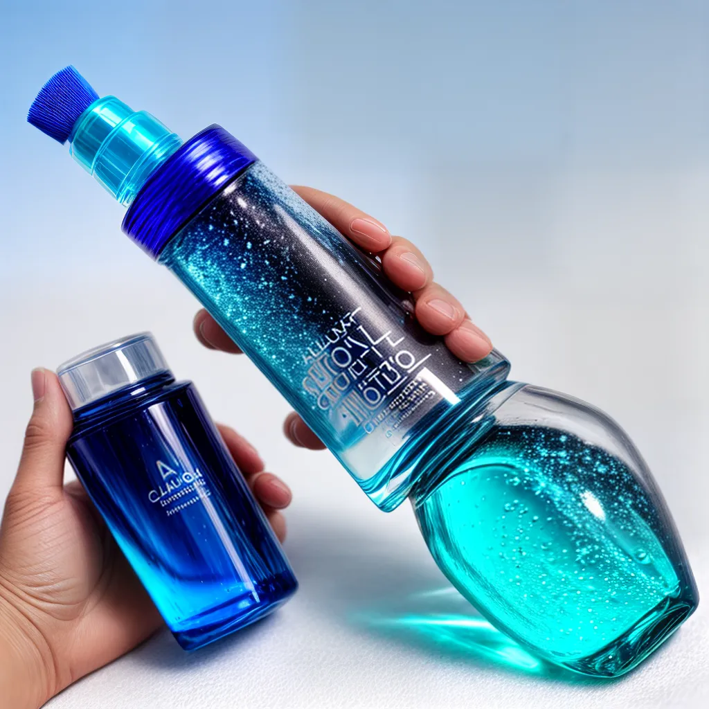shampoo azul mao mulher cabelo