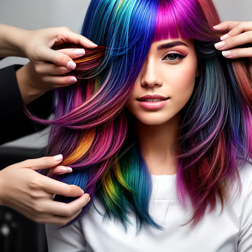 cabelo colorido arte precisao